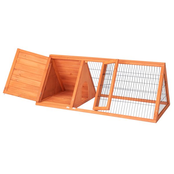 50" Wooden Rabbit Guinea Pig Hutch Wooden Rabbit Guinea Pig House Wooden Triangle Pet House (50.4 x 23.6 x 19.7)"