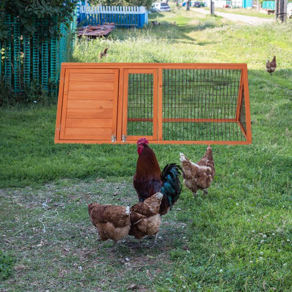 50" Wooden Rabbit Guinea Pig Hutch Wooden Rabbit Guinea Pig House Wooden Triangle Pet House (50.4 x 23.6 x 19.7)"