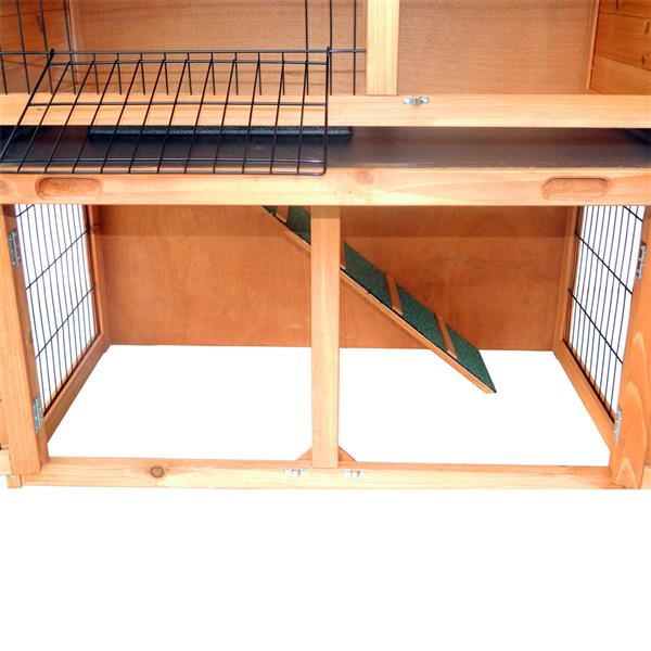 40" Triangle Roof Waterproof Wooden Rabbit Hutch A-Frame Pet Cage Wood Small House Chicken Coop