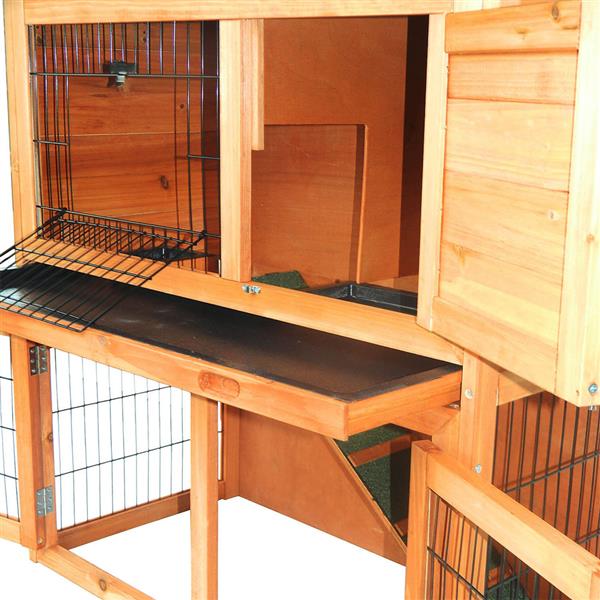 40" Triangle Roof Waterproof Wooden Rabbit Hutch A-Frame Pet Cage Wood Small House Chicken Coop