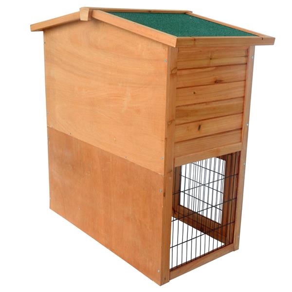 40" Triangle Roof Waterproof Wooden Rabbit Hutch A-Frame Pet Cage Wood Small House Chicken Coop