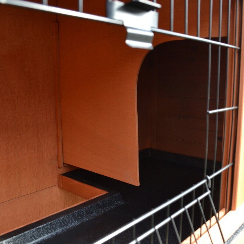 2 Tier Rabbit Hutch Guinea Pig Hutch Ferret Cage with Ramp Slide Out Tray for Indoor Outdoor 39.6"L x 21.7"W x 39.8"H