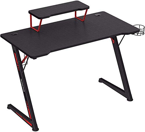 Gaming Desk, Computer Desk, with Monitor Stand, Cup Holder, Headphone Hook, Multifunctional, Z-Shaped Steel Frame, Easy Assembly