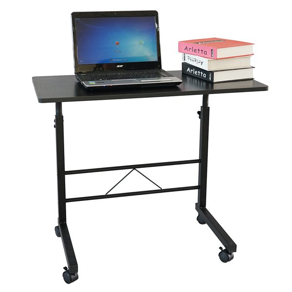 Removable side table 60cm computer table black table top + black pipe rack particleboard paste triamine can be lifted