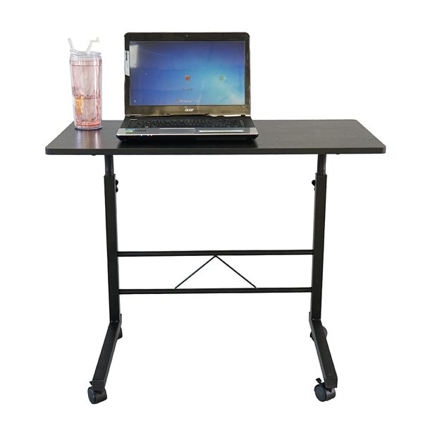 Removable side table 60cm computer table black table top + black pipe rack particleboard paste triamine can be lifted