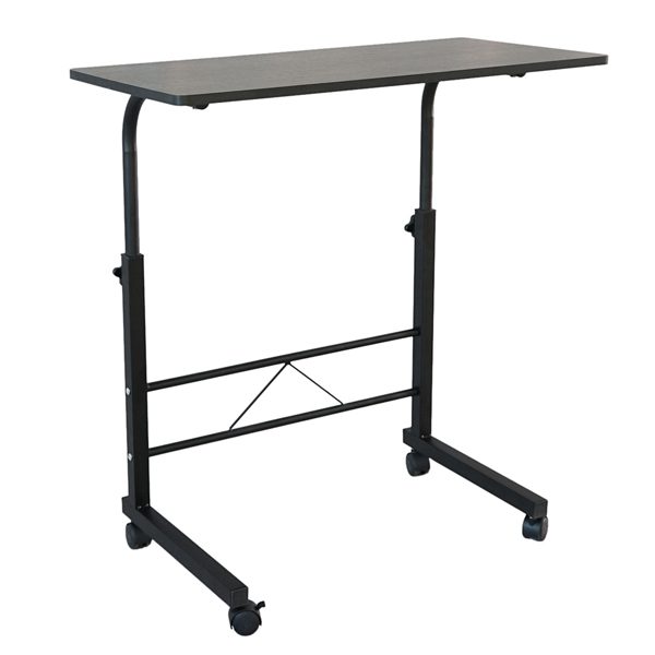 Removable side table 60cm computer table black table top + black pipe rack particleboard paste triamine can be lifted