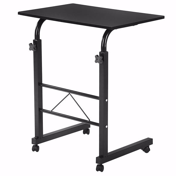 Removable side table 60cm computer table black table top + black pipe rack particleboard paste triamine can be lifted