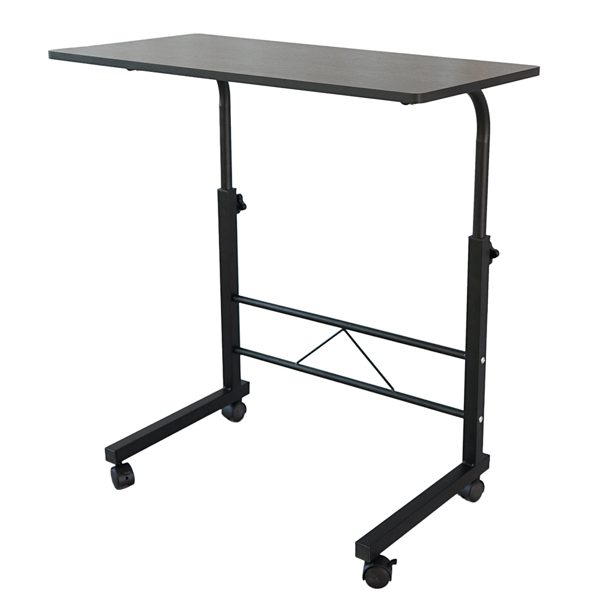 Removable side table 60cm computer table black table top + black pipe rack particleboard paste triamine can be lifted