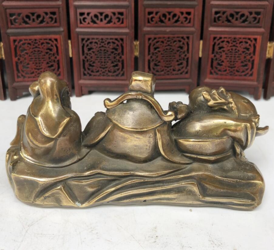 China copper Fu lu shou three God crafts statue