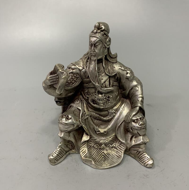 Archaize White copper Look Book Guan yu crafts statue