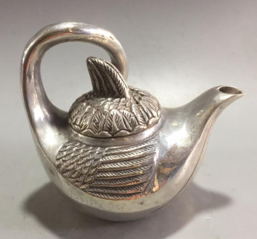 China White copper swan teapot crafts statue