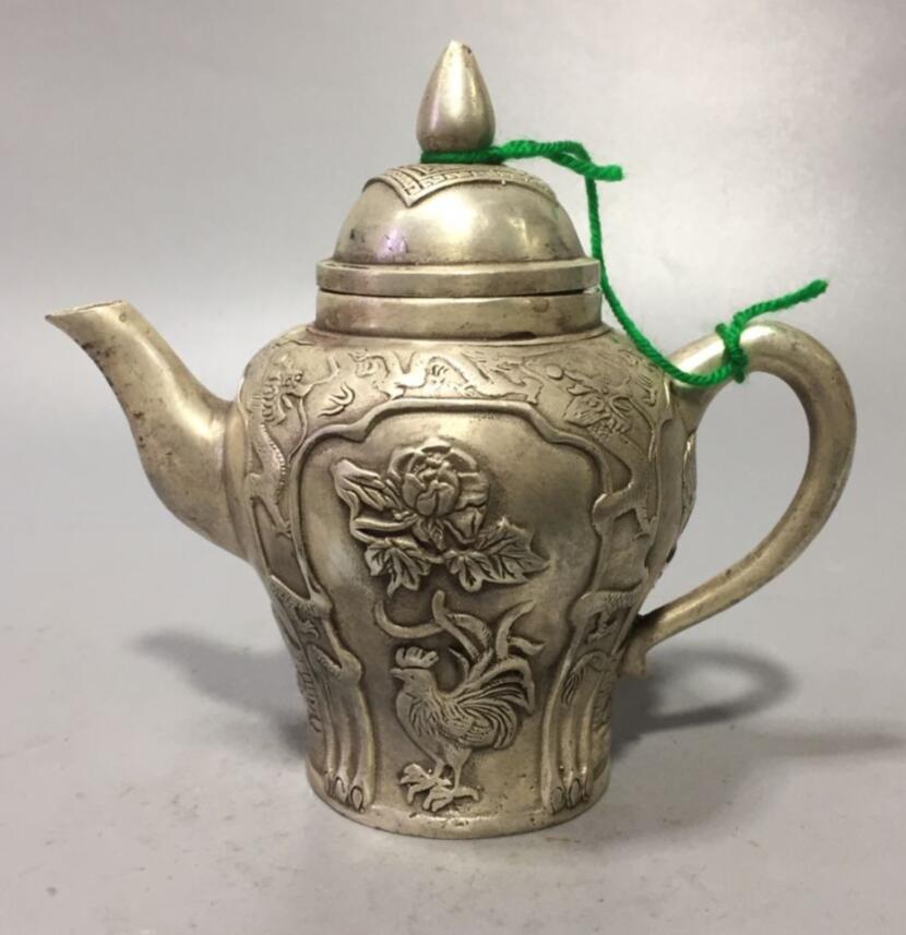 China White copper fish teapot crafts statue