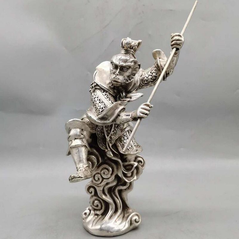 China White copper Monkey King crafts statue