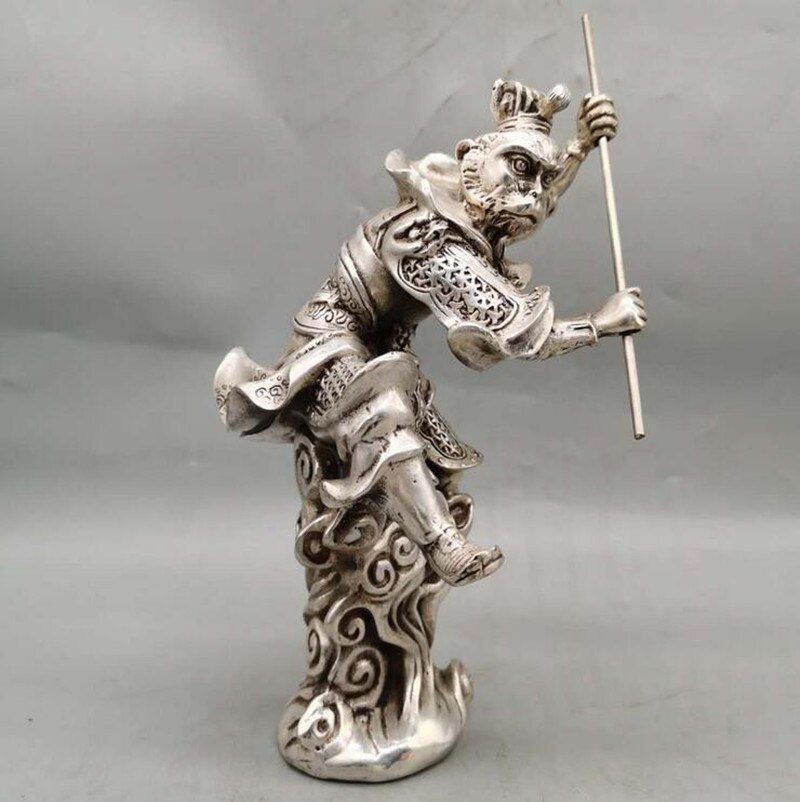 China White copper Monkey King crafts statue