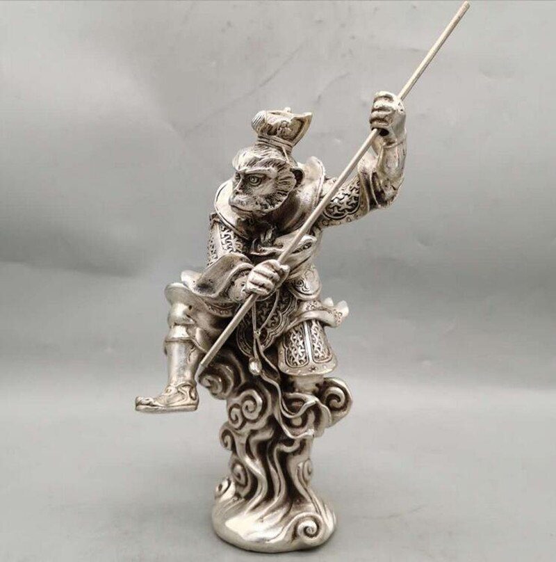 China White copper Monkey King crafts statue