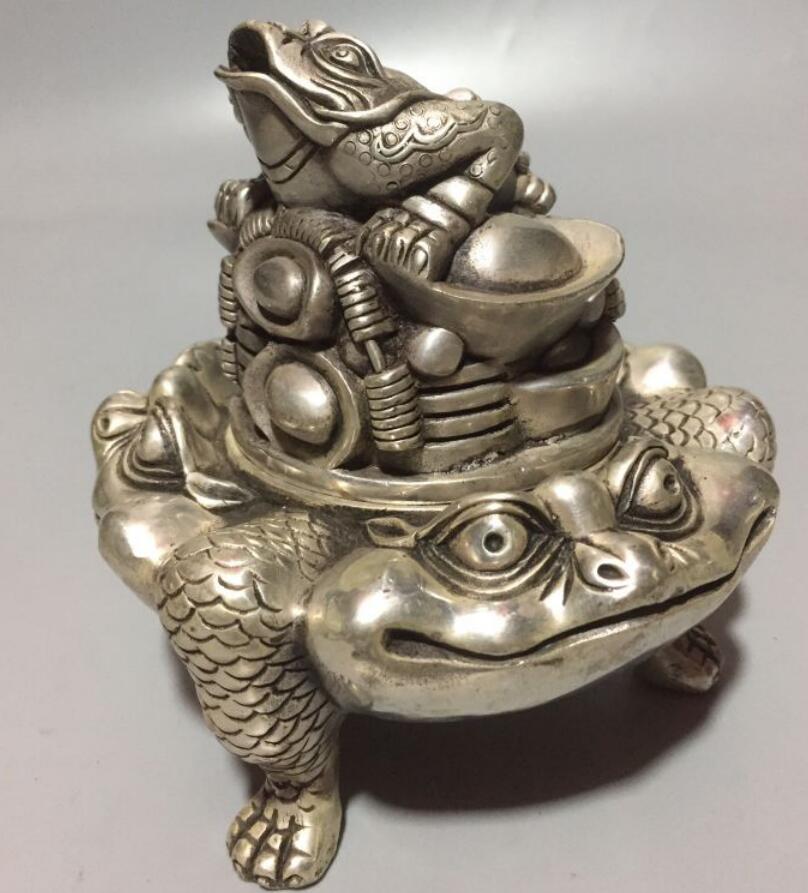 China copper gold toad Incense burner crafts statue