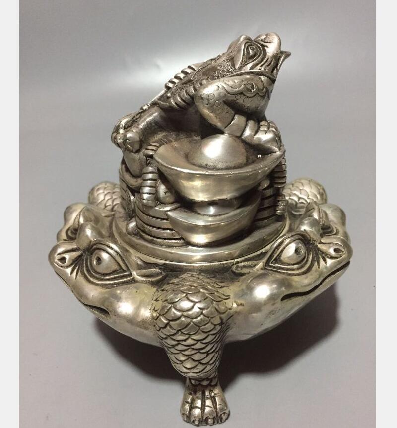 China copper gold toad Incense burner crafts statue