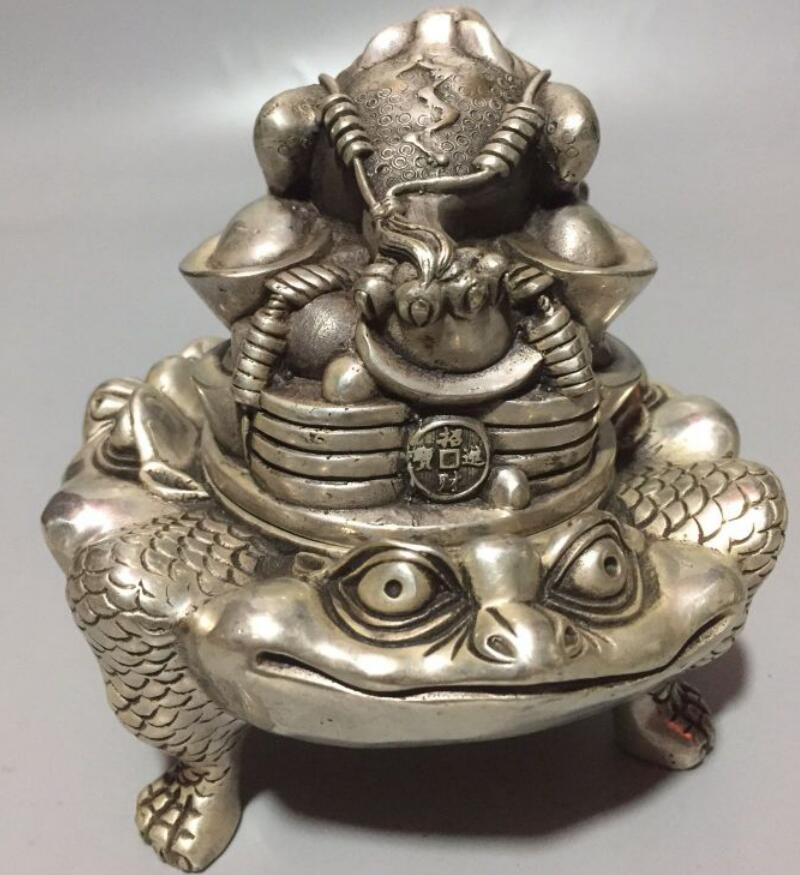 China copper gold toad Incense burner crafts statue