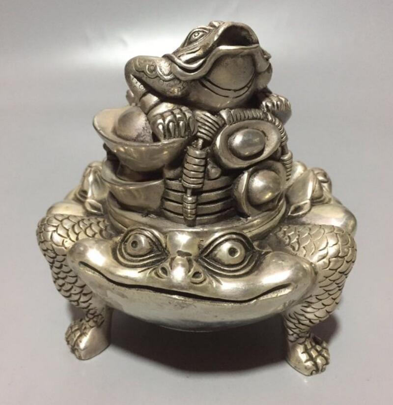 China copper gold toad Incense burner crafts statue