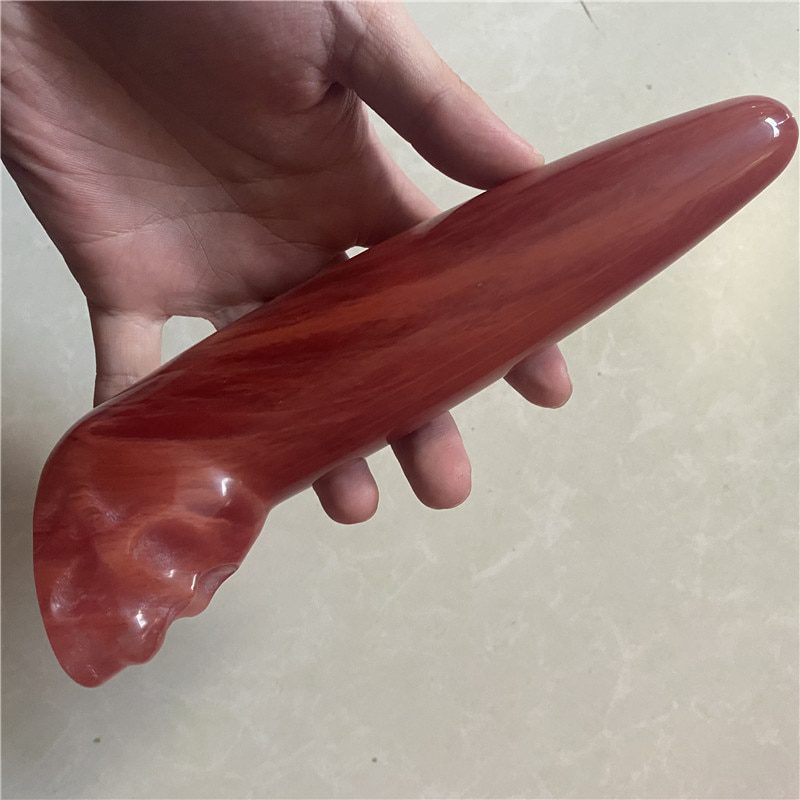 18cm Natural Cherry Skull Quartz Crystal Massage Stick Healing Gemstone Yoni Wand