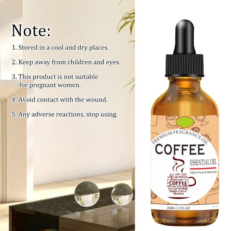 30ml Coffee Body Skin Nail Hair Essential Oil Massage Diffuser Humidifier Aromatherapy Anti-Aging Stress Relief Beauty Health