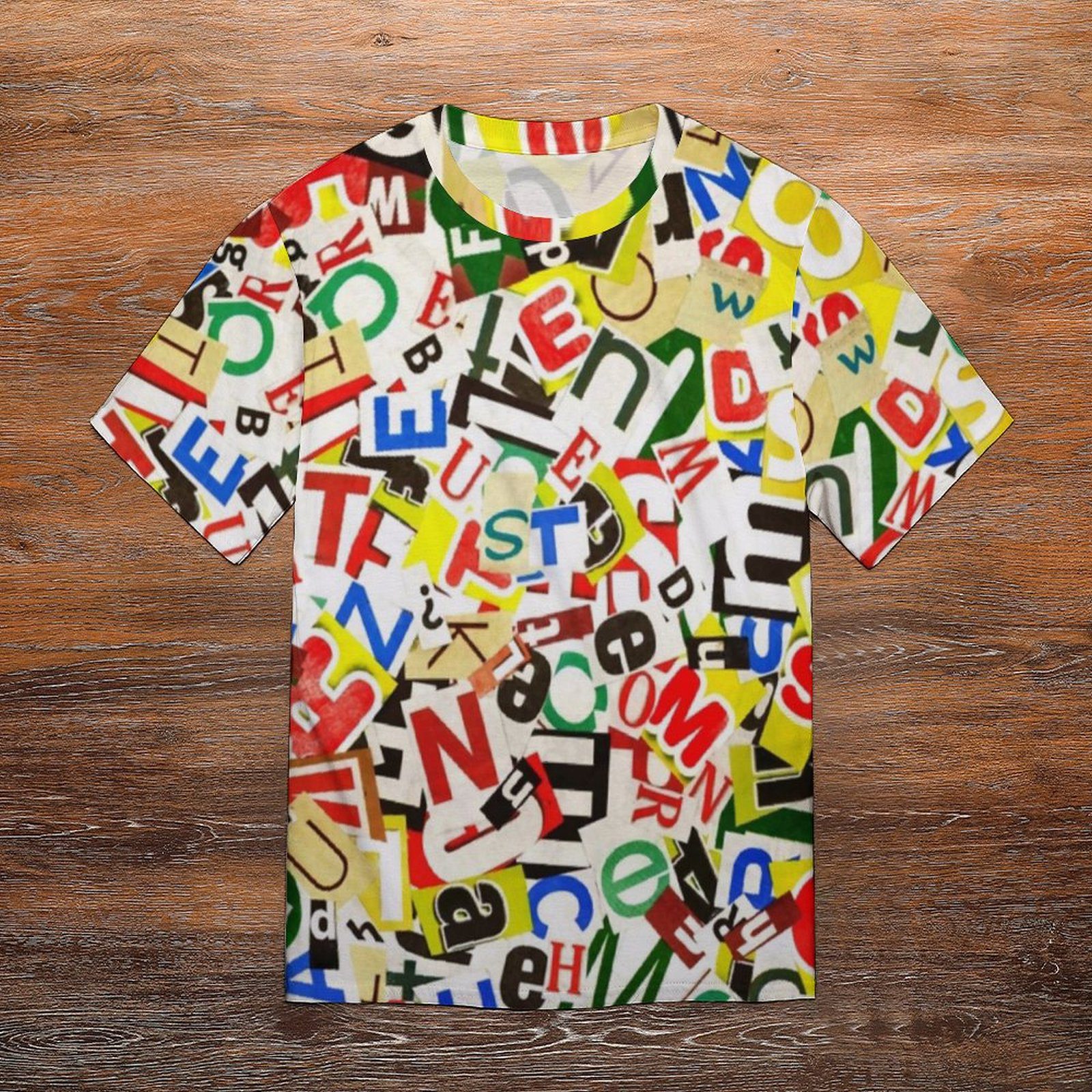 Abstract Letters T Shirt Colorful Alphabet Essential T-Shirts O Neck Popular Tshirt Summer Mens Printed Clothes Plus Size