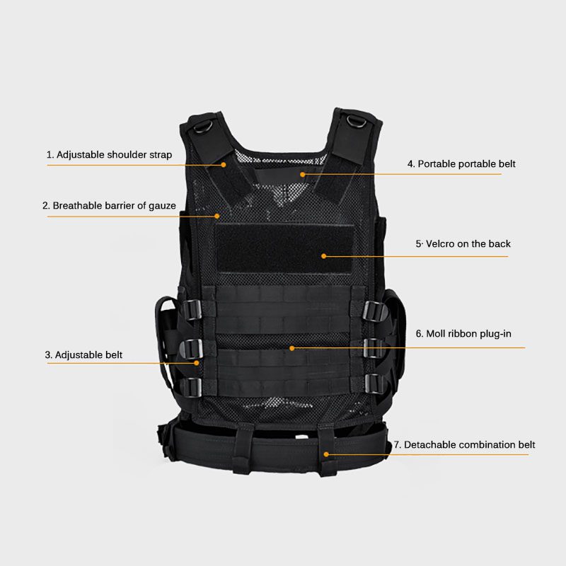 Tactical Vest Military Combat Armor Vests Mens Tactical Hunting Vest Army Adjustable Armor Outdoor CS Training Vest Airsoft