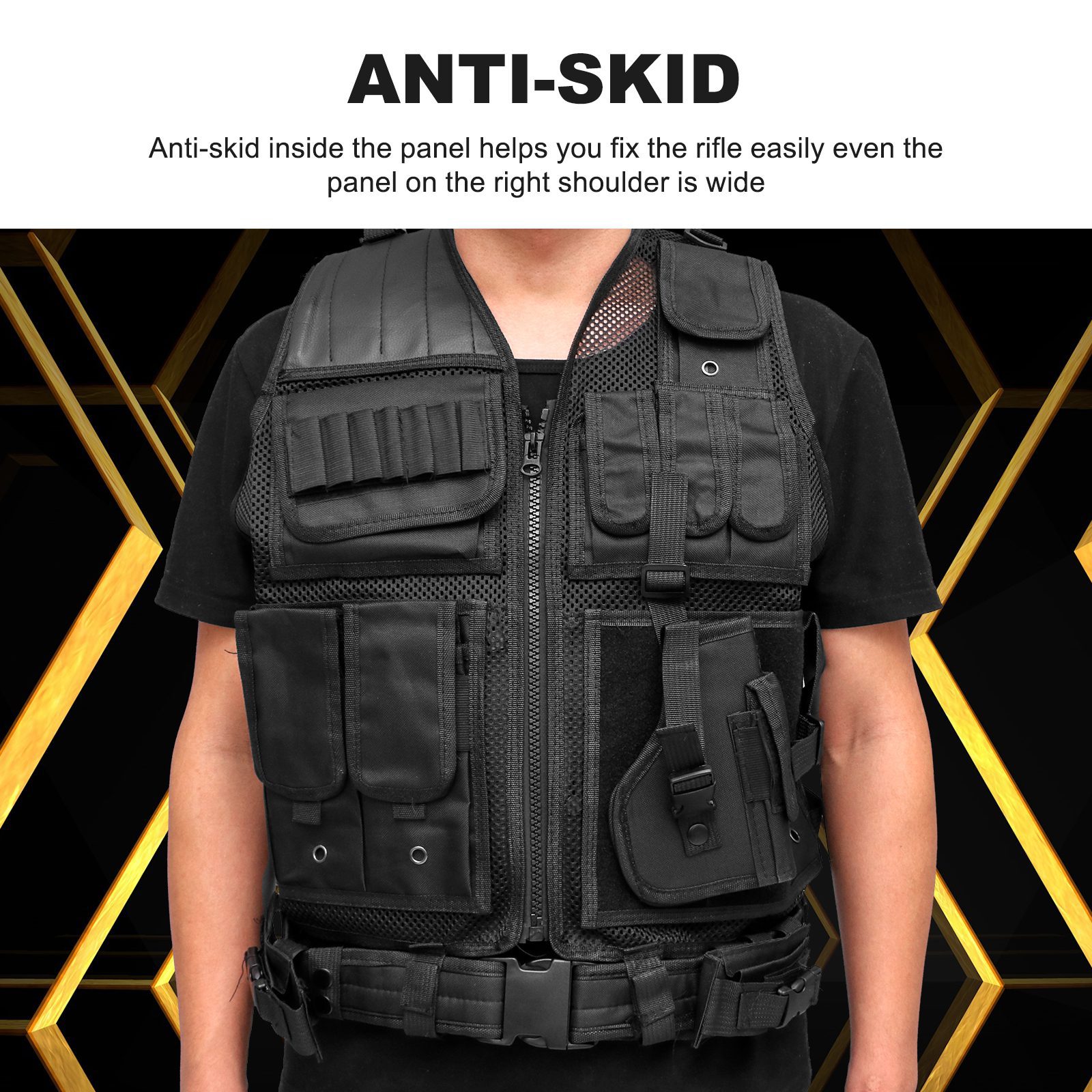 Tactical Vest Military Combat Armor Vests Mens Tactical Hunting Vest Army Adjustable Armor Outdoor CS Training Vest Airsoft