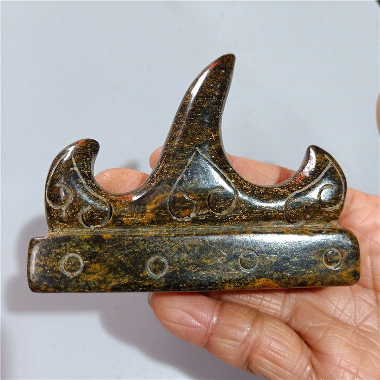 Antique Hongshan Culture Natural Meteorite Penholder Four Treasures of Study Paperweight Collection Decoration Home Decoration