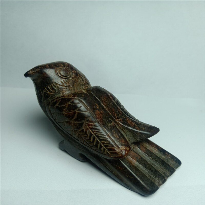 Tibet Hongshan Culture Natural Black Iron Meteorite Bird Statue Mascot Collection Pendant Decoration Gift Statues et Sculptures