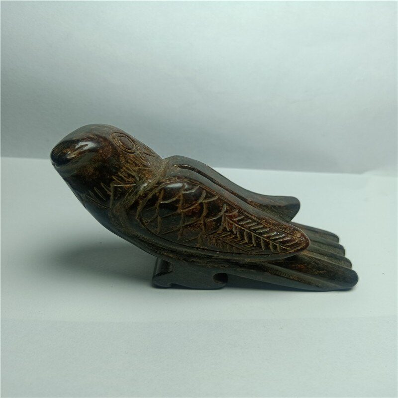 Tibet Hongshan Culture Natural Black Iron Meteorite Bird Statue Mascot Collection Pendant Decoration Gift Statues et Sculptures