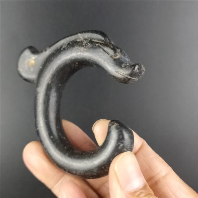 Tibet Hongshan Culture Antique Natural Meteorite Jade Pig Dragon Carving Mascot Collection Jewelry Decoration Gift Figurines