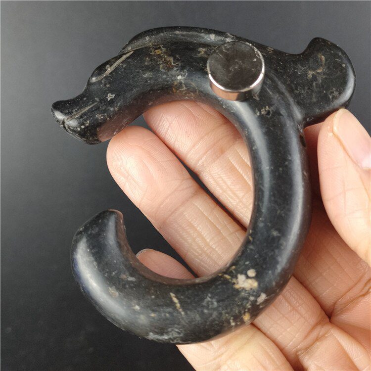 Tibet Hongshan Culture Antique Natural Meteorite Jade Pig Dragon Carving Mascot Collection Jewelry Decoration Gift Figurines