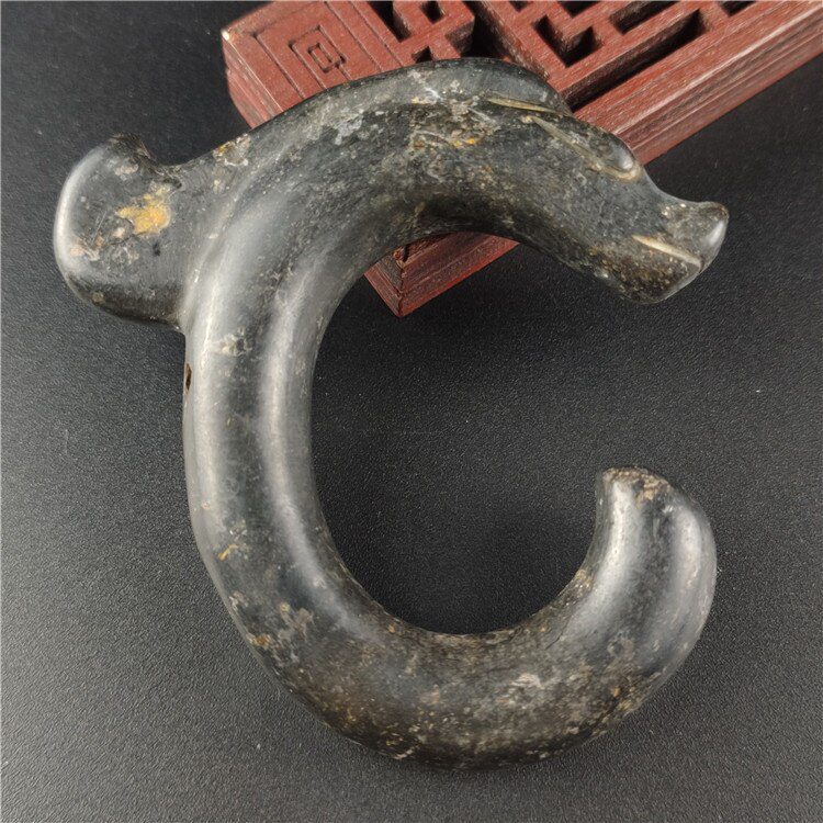 Tibet Hongshan Culture Antique Natural Meteorite Jade Pig Dragon Carving Mascot Collection Jewelry Decoration Gift Figurines