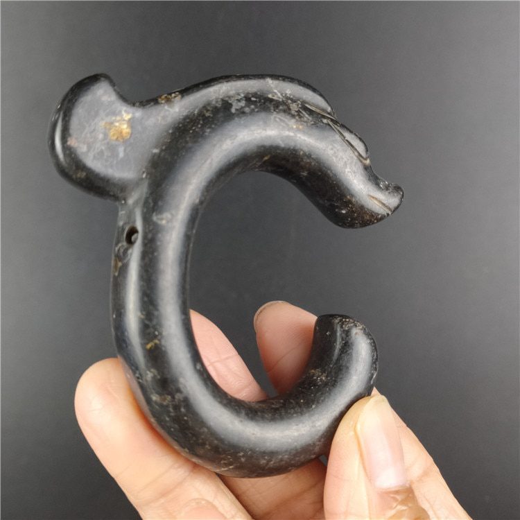 Tibet Hongshan Culture Antique Natural Meteorite Jade Pig Dragon Carving Mascot Collection Jewelry Decoration Gift Figurines