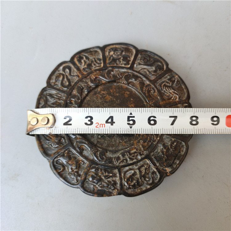 Tibet Hongshan Culture Natural Meteorite Statue Zodiac Sign Tai Chi Gossip Inkstone Collection Decoration Pendant Desk Mascot