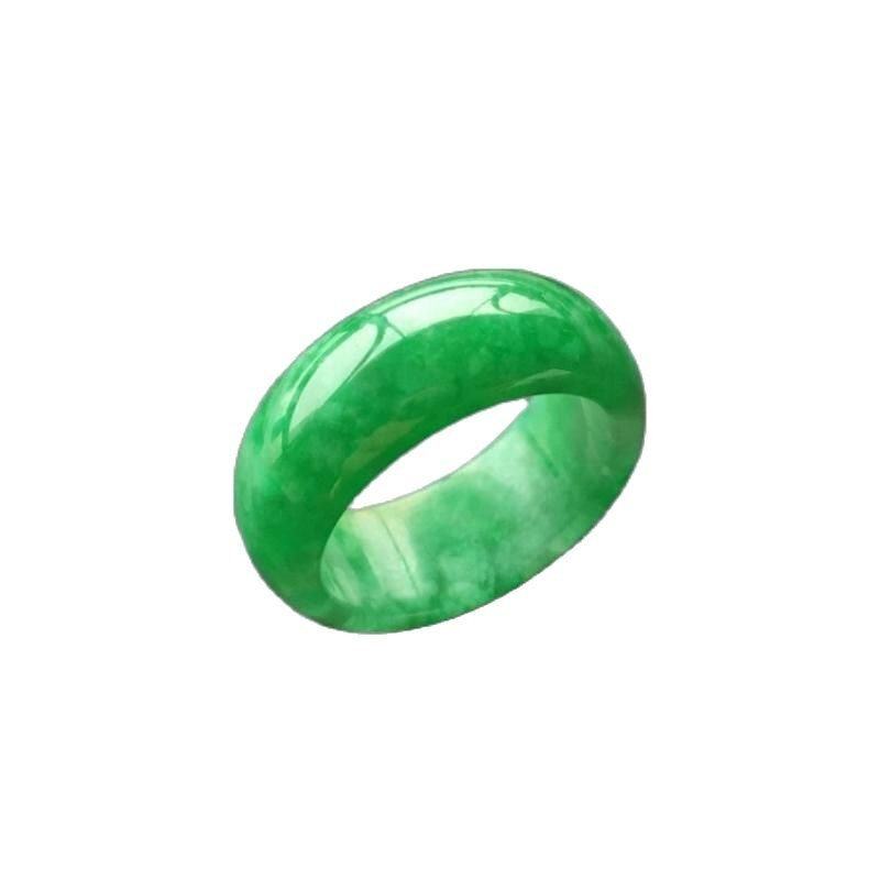 Real Natural White&green Emerald Ring Men/women Fashion Jade Stone Gems Jewelry