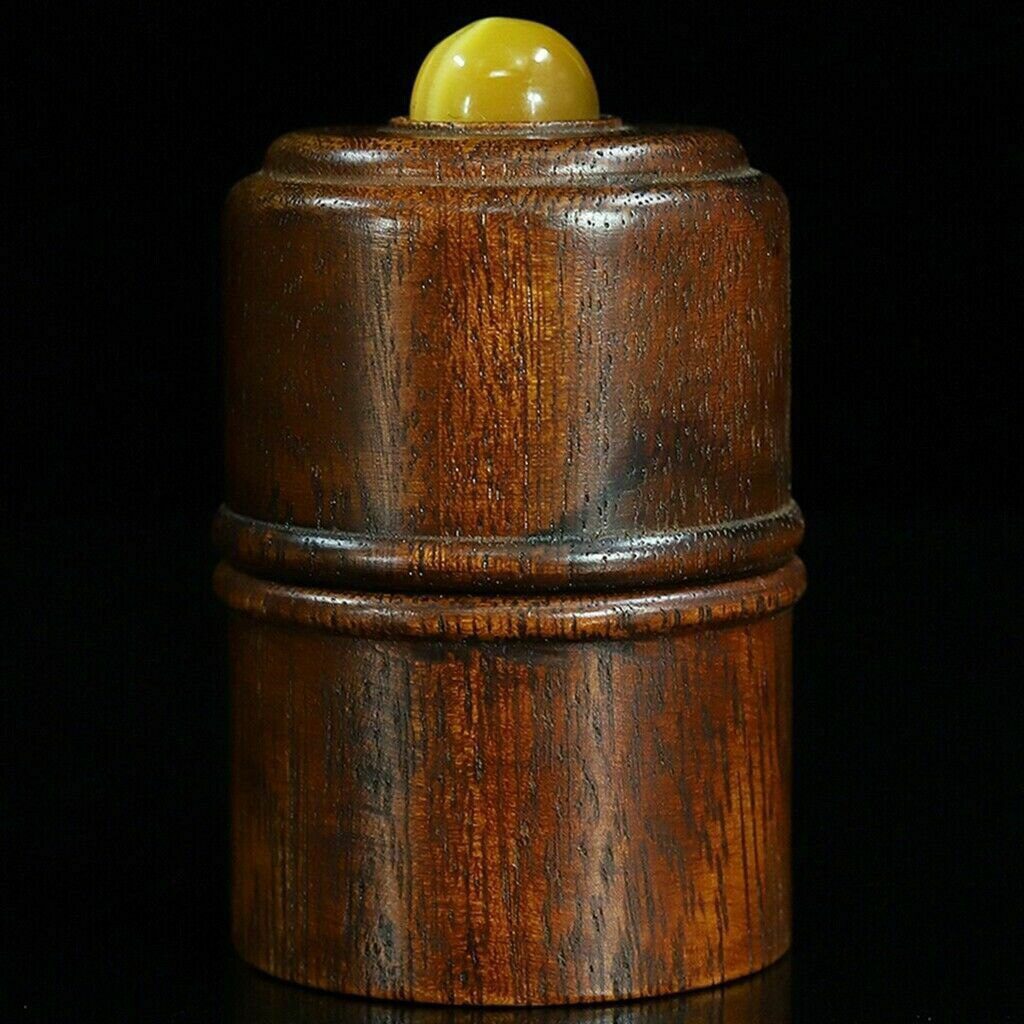 Chinese Natural Rosewood Inlaid Gem Handmade Exquisite Ring Box