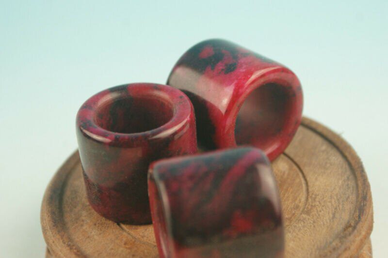 China Natural Red Jades Ring Thumb Ring Decoration Gift Car Decoration Necklace Favorites