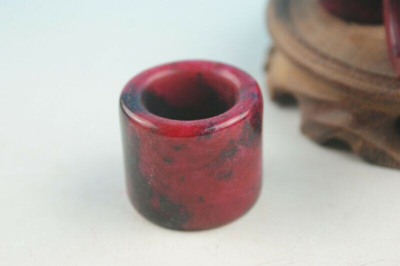 China Natural Red Jades Ring Thumb Ring Decoration Gift Car Decoration Necklace Favorites