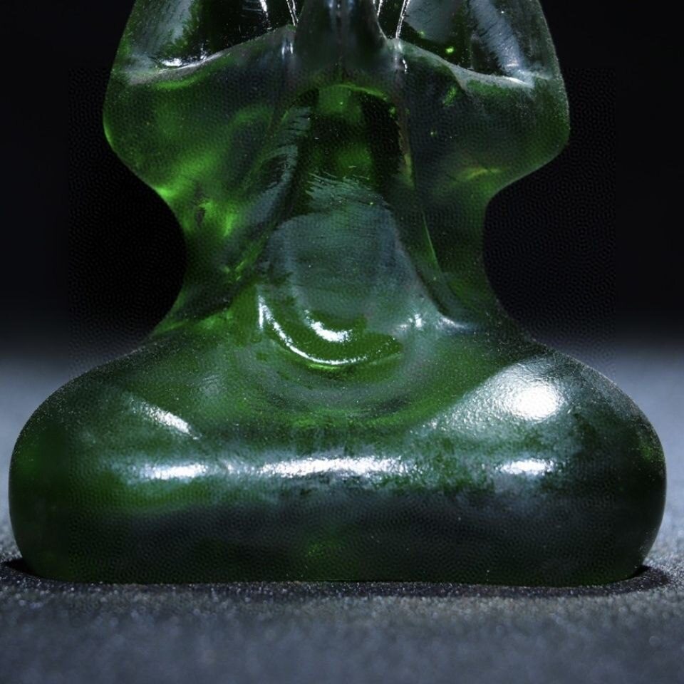 Chinese Old Beijing Glaze Antique Carved Buddha Statue Collection Decorative Art