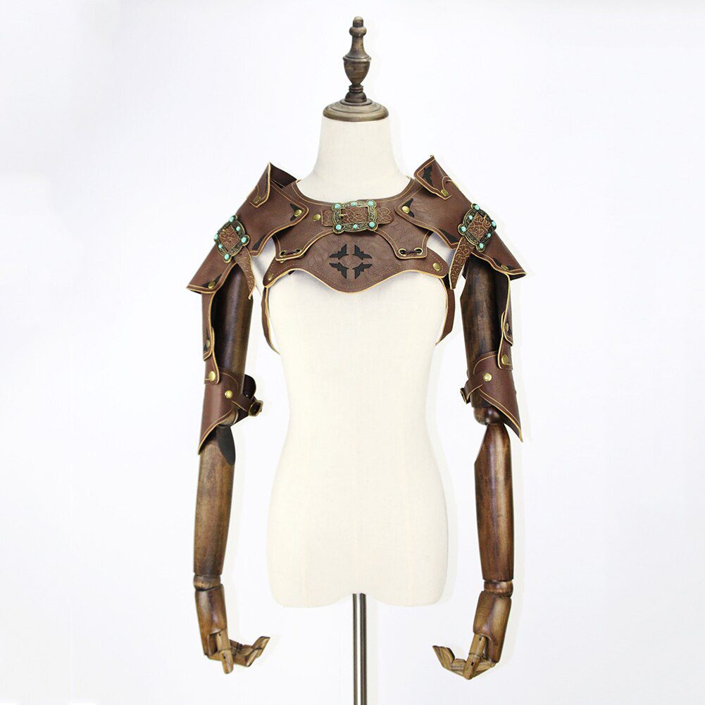 Medieval Knight Shoulder Armor Costume Warrior Pirate Viking Cosplay Vintage Punk Leather Spaulder Halloween Party Costume