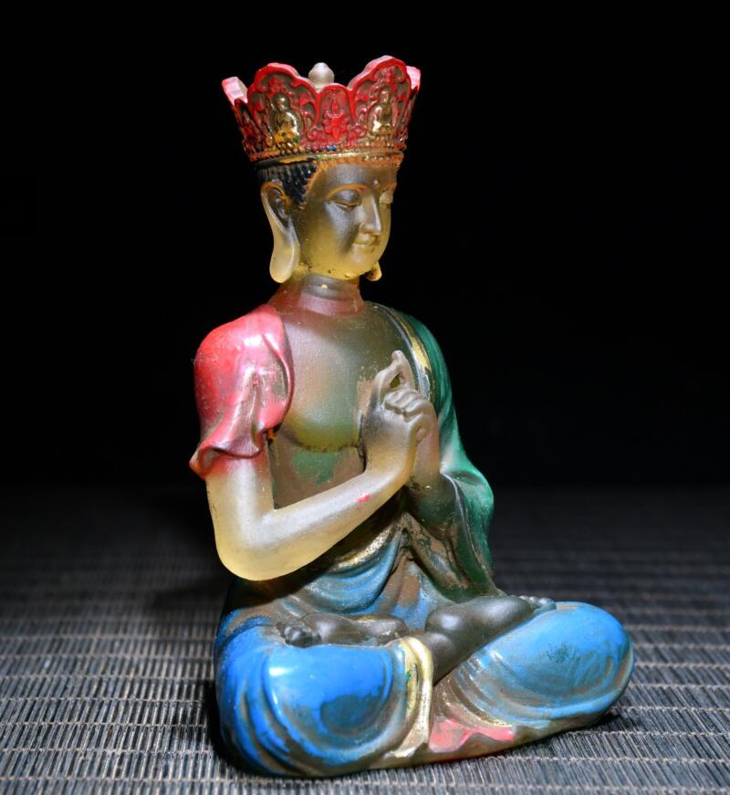 Archaize Coloured glaze Ksitigarbha Bodhisattva crafts statue