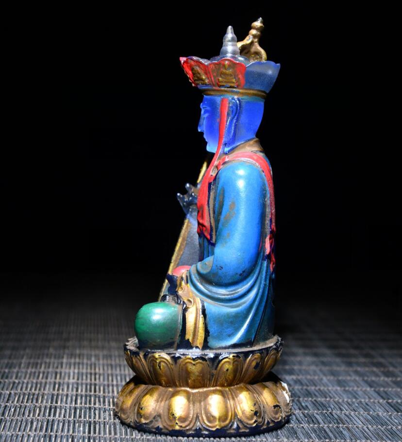 Archaize Coloured glaze Ksitigarbha Bodhisattva crafts statue