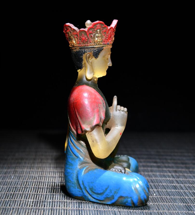 Archaize Coloured glaze Ksitigarbha Bodhisattva crafts statue