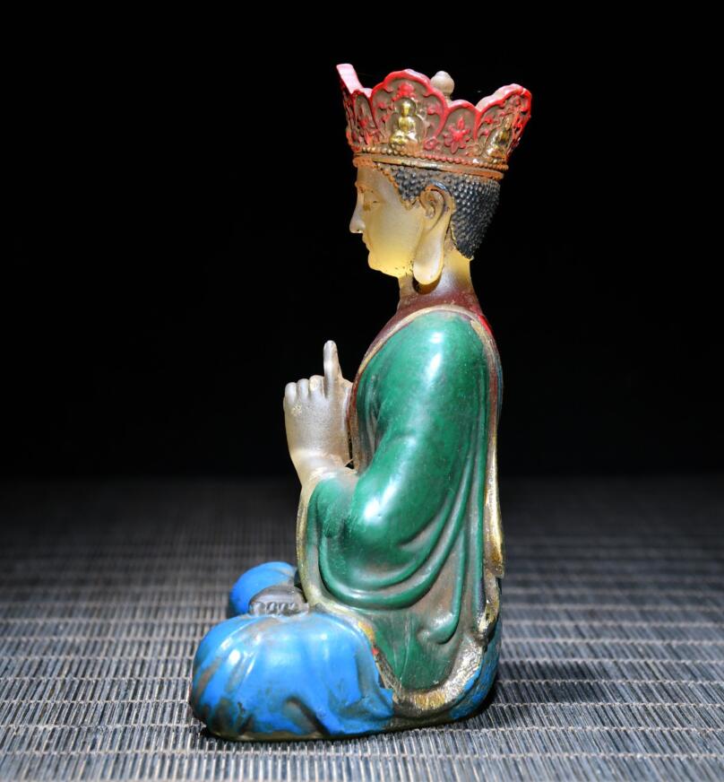 Archaize Coloured glaze Ksitigarbha Bodhisattva crafts statue