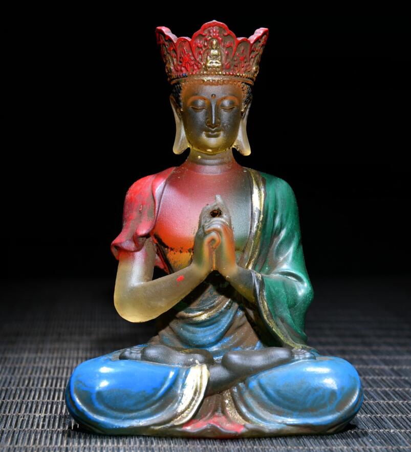 Archaize Coloured glaze Ksitigarbha Bodhisattva crafts statue