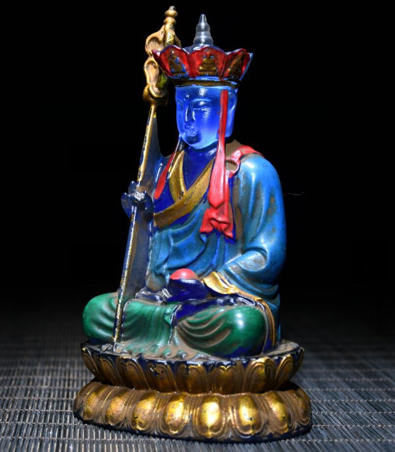 Archaize Coloured glaze Ksitigarbha Bodhisattva crafts statue