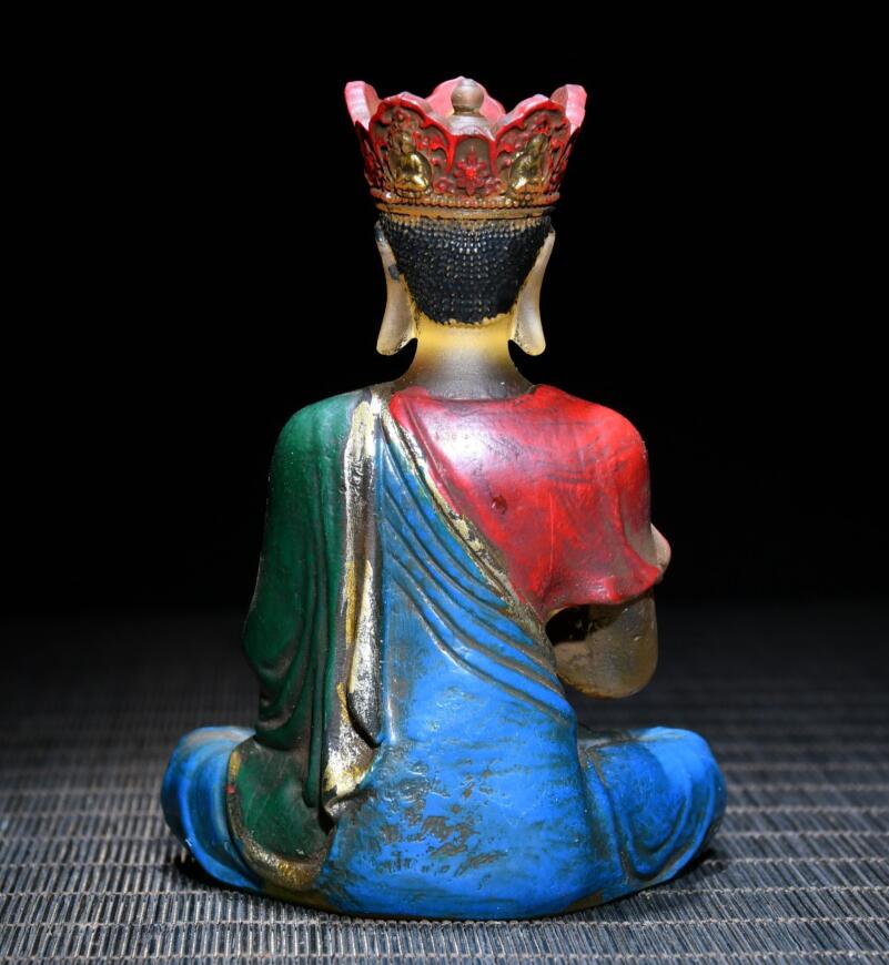 Archaize Coloured glaze Ksitigarbha Bodhisattva crafts statue