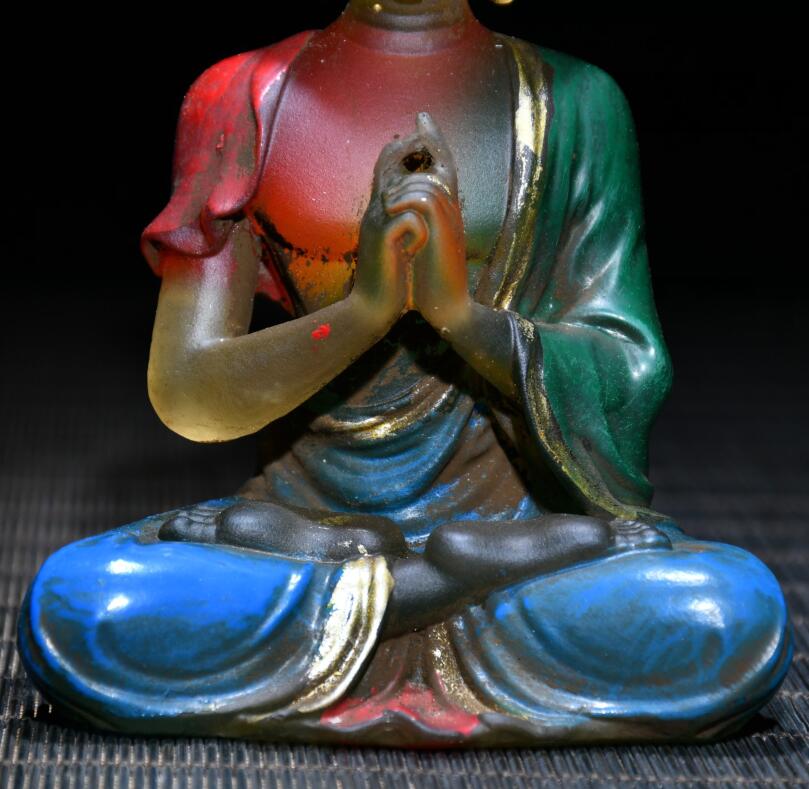 Archaize Coloured glaze Ksitigarbha Bodhisattva crafts statue